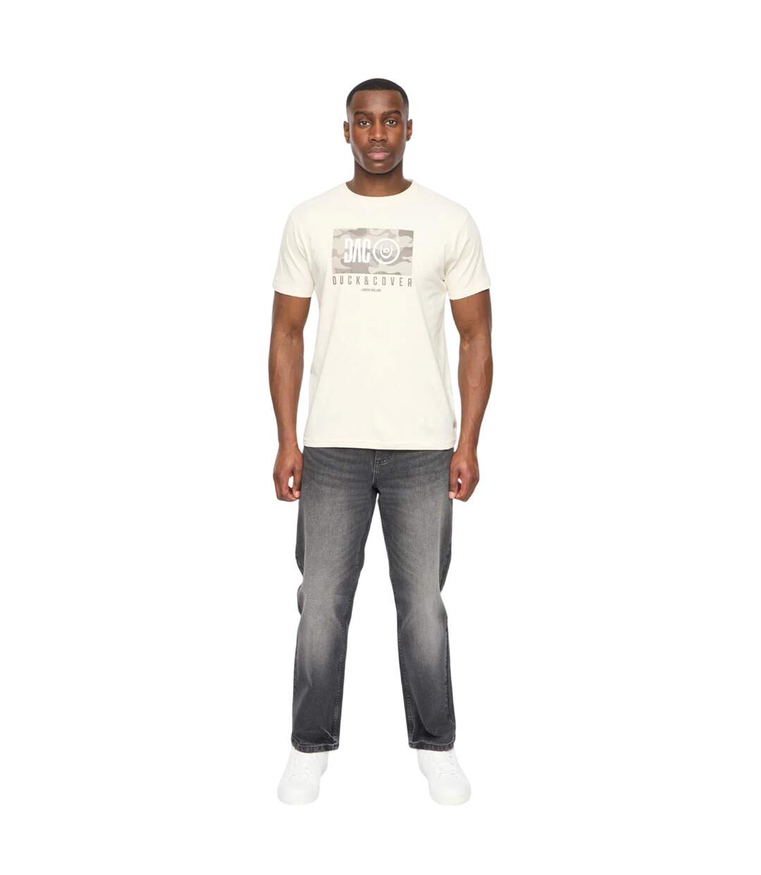 T-shirt chamchee homme blanc cassé Duck and Cover-3
