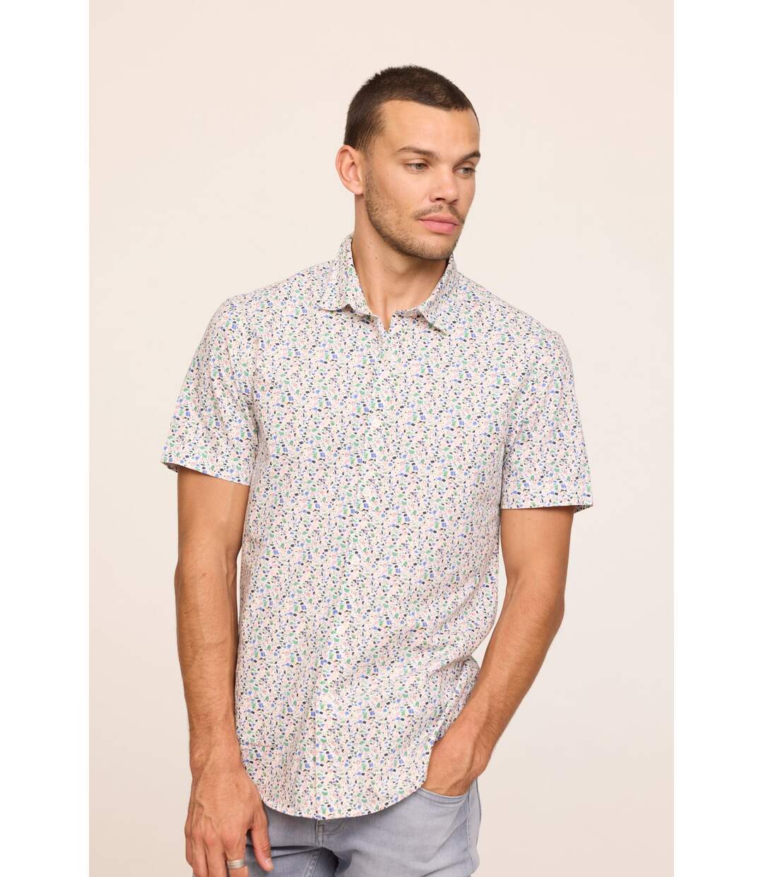Chemise DOMIL Kaki vert-1