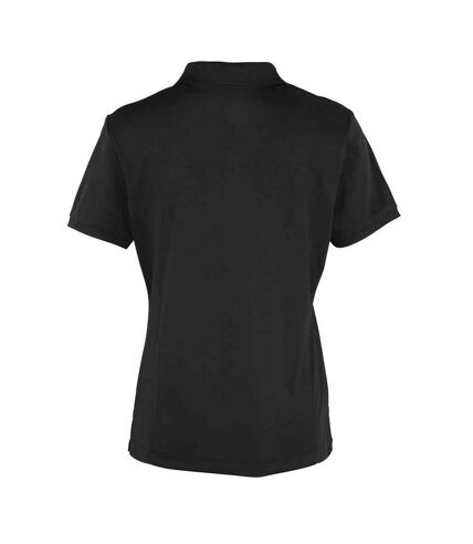 Polo coolchecker femme noir Premier