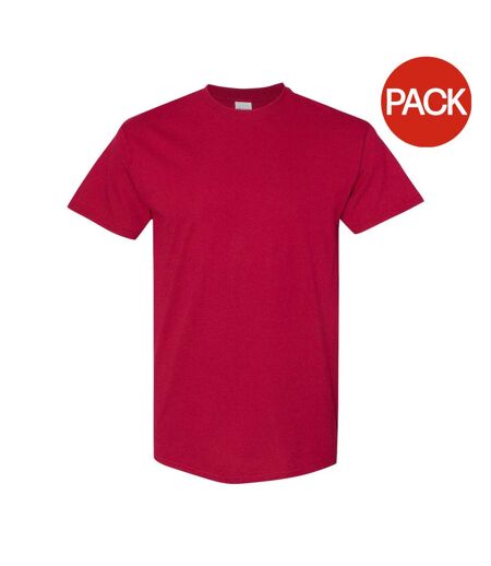 Lot de 5  t-shirts manches courtes hommes bordeaux Gildan