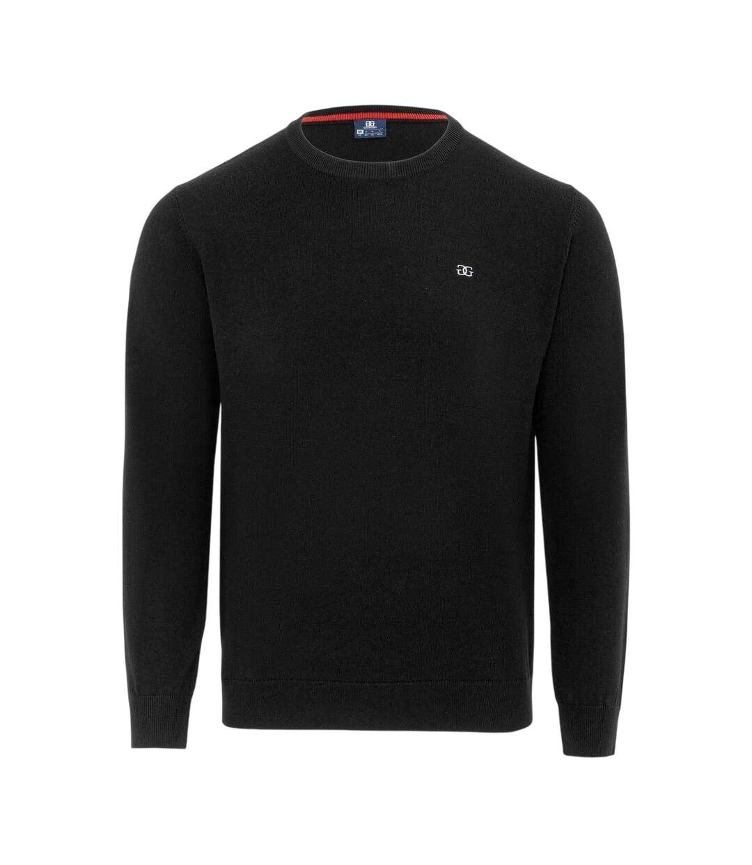 Mens Knitted Crew Neck Jumper Black Giorgio-1