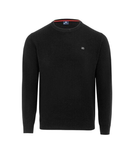 Mens Knitted Crew Neck Jumper Black Giorgio