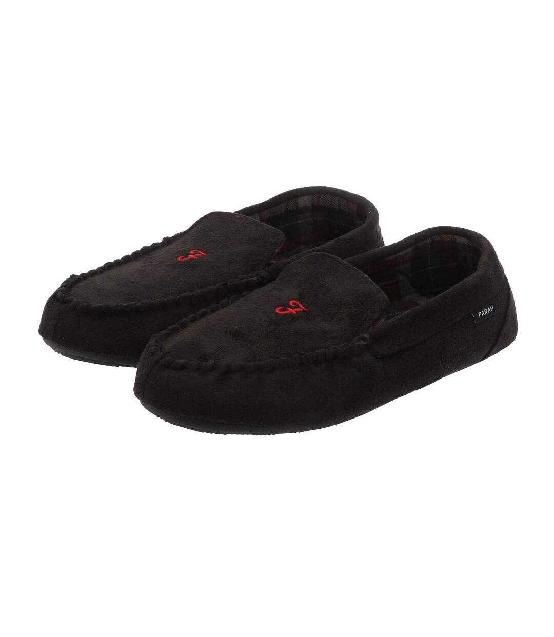 Mens Nicken Moccasin Slippers Black Farah-4