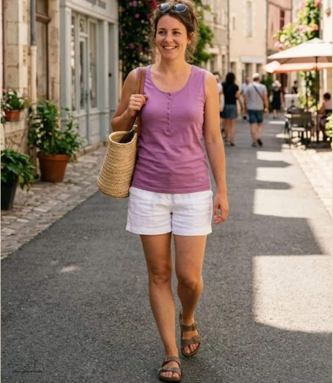 Débardeur femme DALTON4 MAYFLOWER – Top col tunisien en coton flammé pour une fraîcheur absolue-5