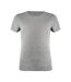 Womens/ladies Run T-shirt Grey Melange Printer RED-2