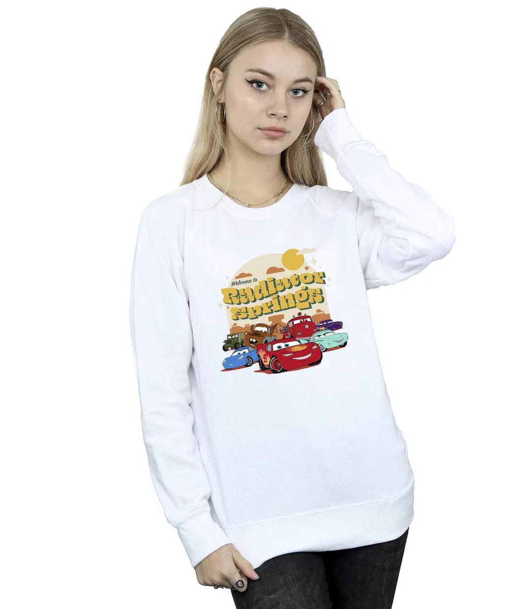 Disney - Sweat CARS RADIATOR SPRINGS GROUP - Femme (Blanc) - UTBI12009-2