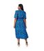 Womens/ladies leopard print button front plus midi dress blue Dorothy Perkins