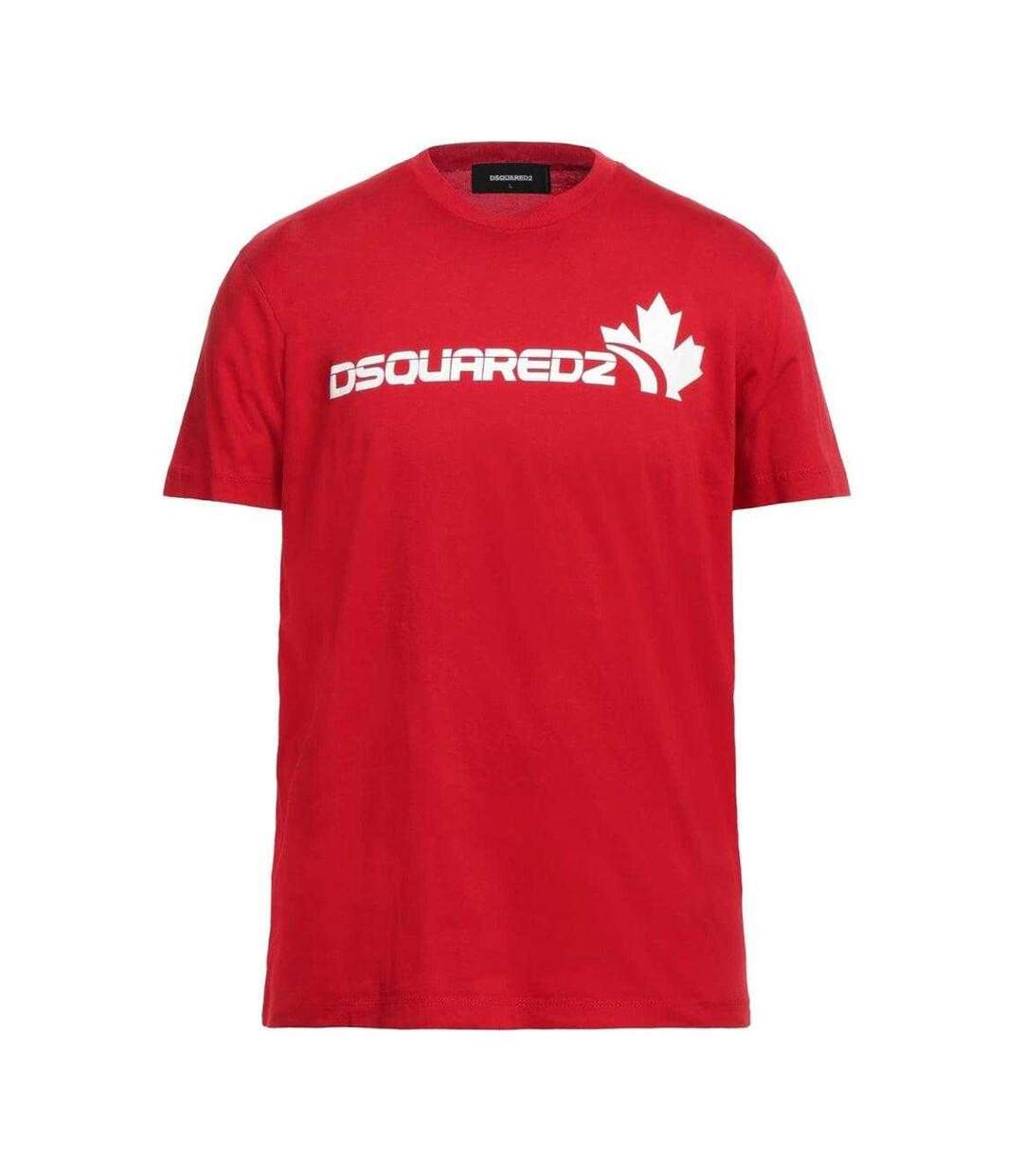 T-shirt Motif/style Feuille D´érable Homme Rouge Blanc DSquared2-2