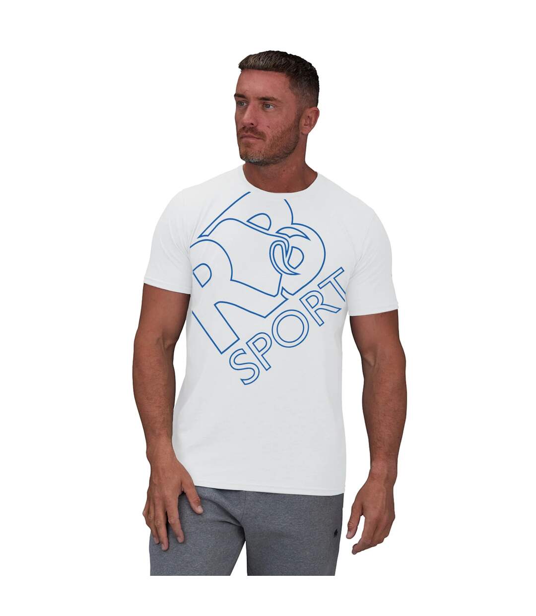 T-shirt rb sport homme blanc Raging Bull-3