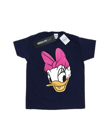 Disney Femme/Ladies - T-shirt en coton boyfriend à tête de canard marguerite peinte (Bleu marine) - UTBI36443