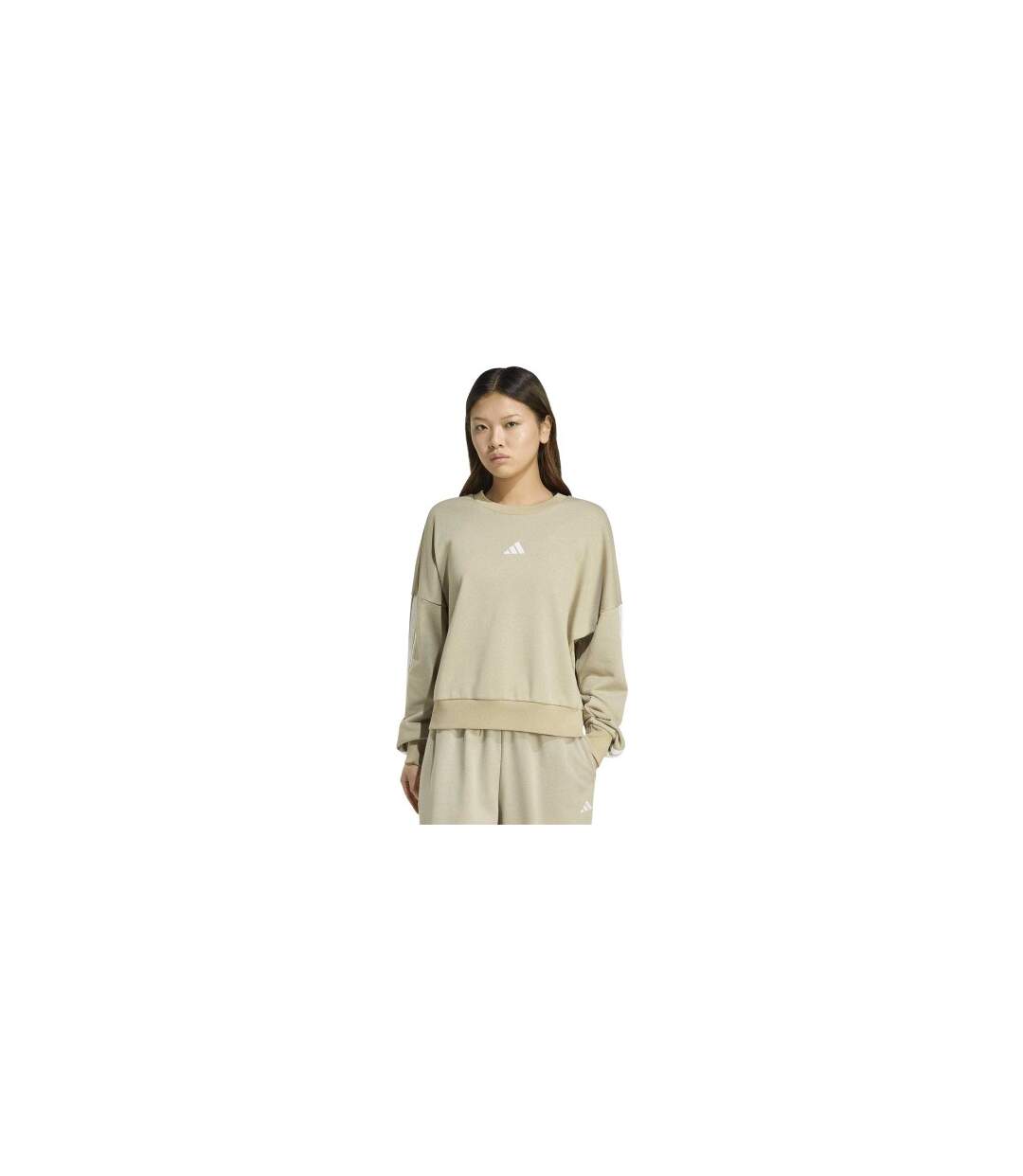 Sweat Motif/style 3 Rayures Femme Bleu Acier Adidas-1