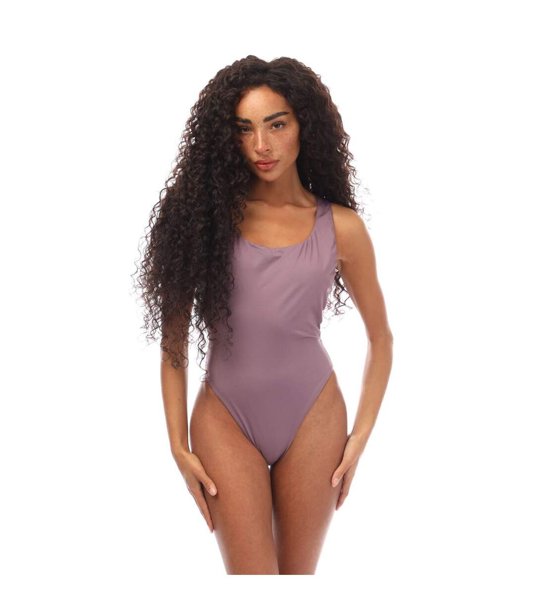 Maillot De Bain 1 Pièce Femme Violet Clair Off White-1