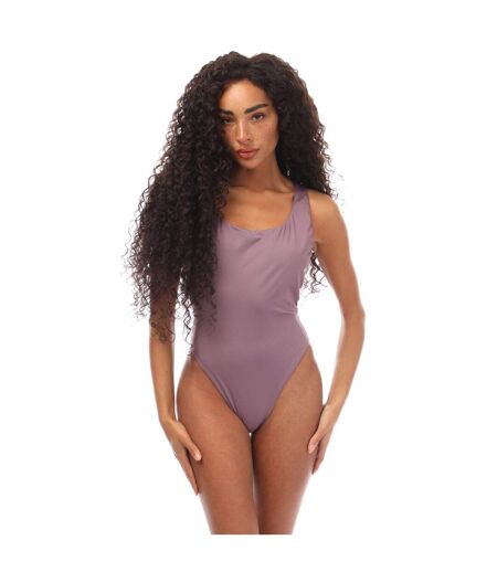Maillot De Bain 1 Pièce Femme Violet Clair Off White