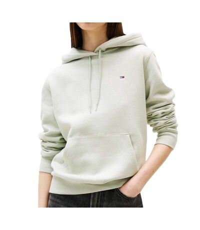 Sweat à capuche vert clair femme tommy hilfiger flag - l