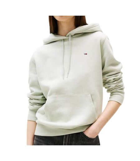 Sweat à capuche vert clair femme tommy hilfiger flag - l