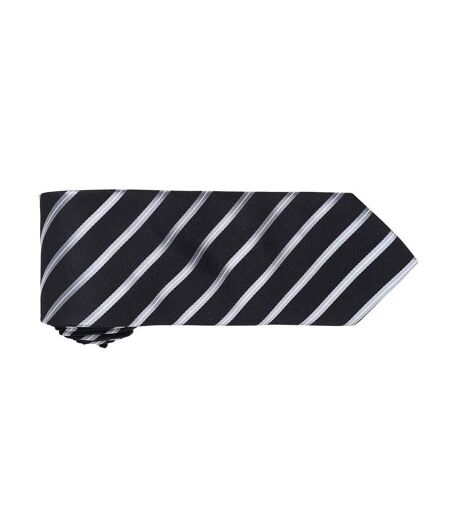 Cravate Rayée Homme Taille Unique Noir Argent Premier