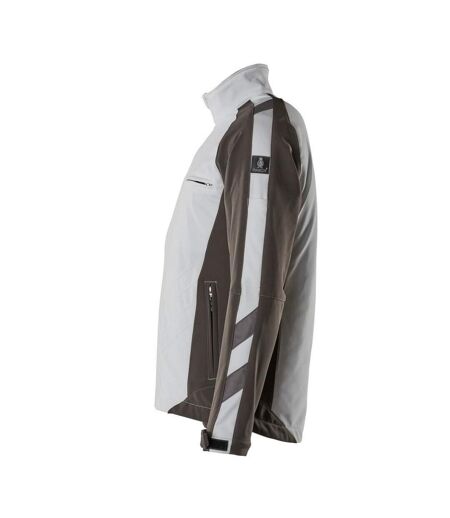 Mens Unique Dresden Soft Shell Jacket White Dark Anthracite Mascot