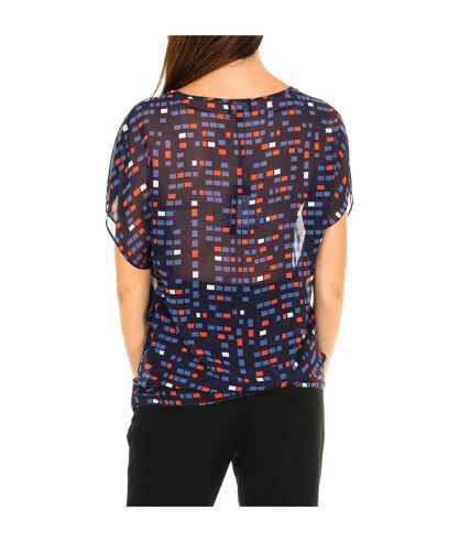 Women's short sleeve V-neck blouse 3Y5H65-5NTAZ