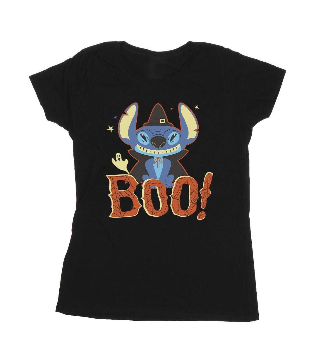 Disney T-shirt en coton Lilo & Stitch Boo ! pour femmes/femmes (Noir) - UTBI26007-1
