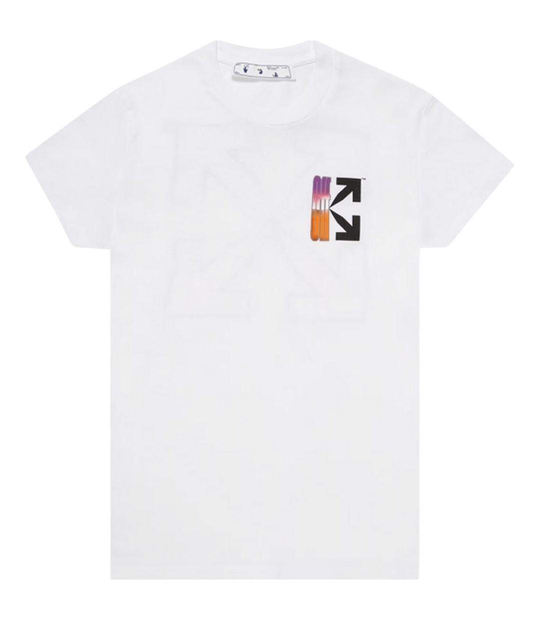 Unisex Adult Gradient Logo Slim T-shirt White Off White-1