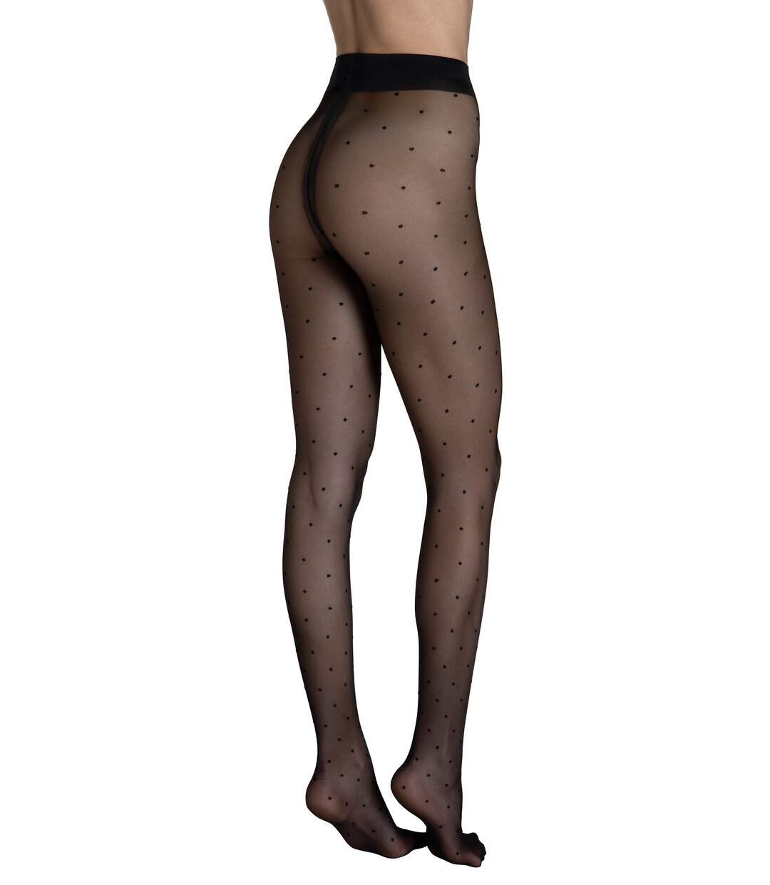 Collants 20 DEN à pois Fashion Dots noir Lisca