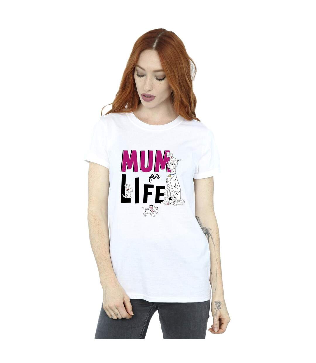 Disney Femme/Les femmes 101 Dalmatians Mum For Life - T-shirt boyfriend en coton (Blanc) - UTBI26068-2