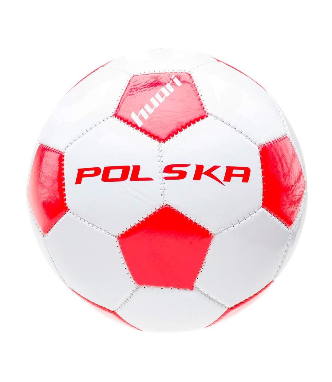 Ballon De Foot Polska Taille 5 Rouge Vif Blanc Huari-1