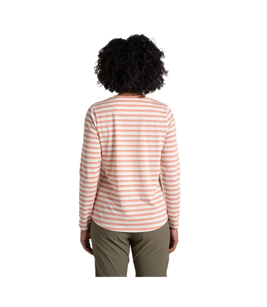 Womens/ladies Akona Striped Nosilife Long-sleeved T-shirt Clay Craghoppers-3