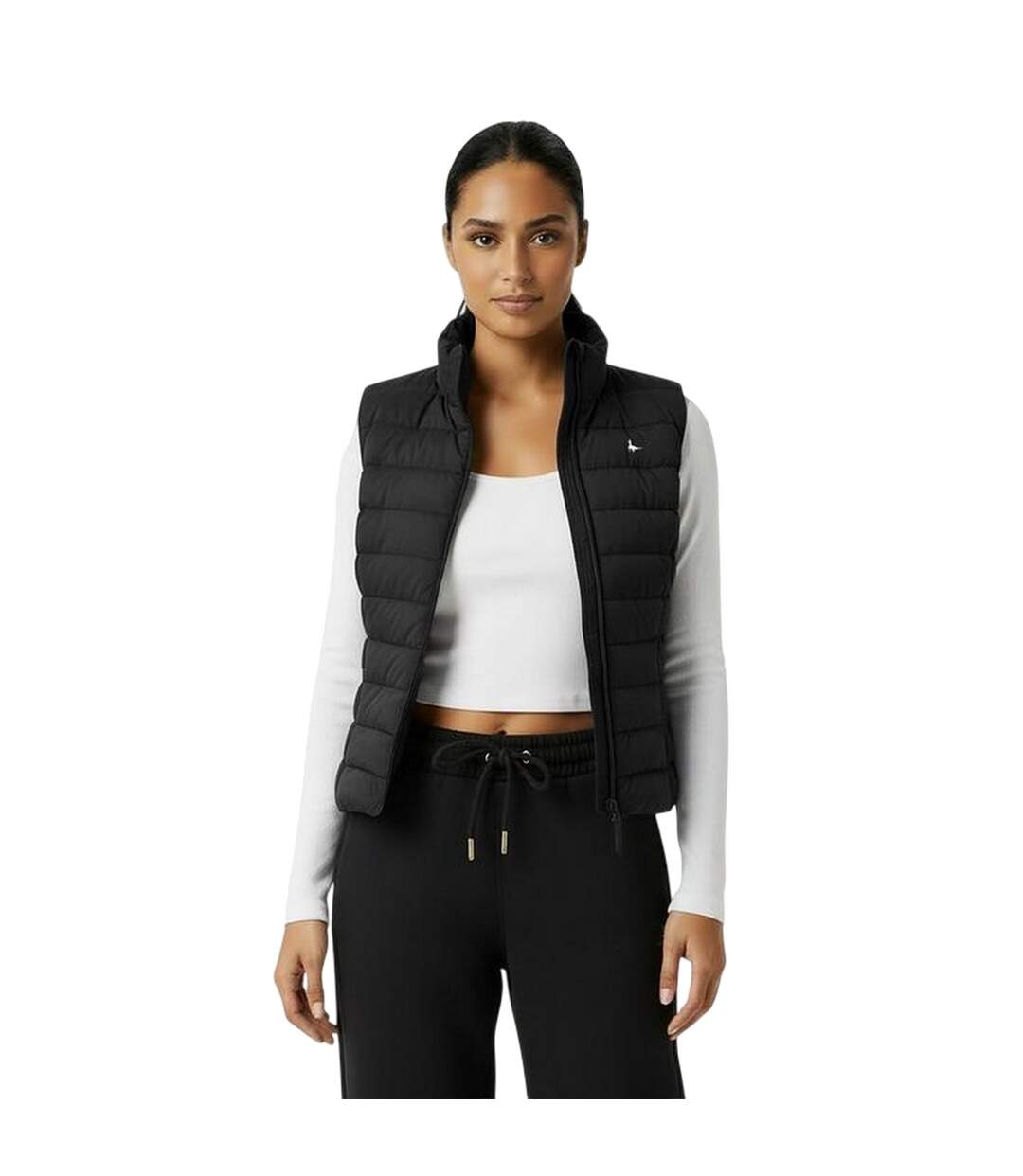 Womens/ladies Polyester Lightweight Gilet Black Jack Wills-4