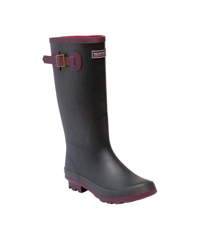 Bottes de pluie fairweather femme anthracite/violet foncé Regatta