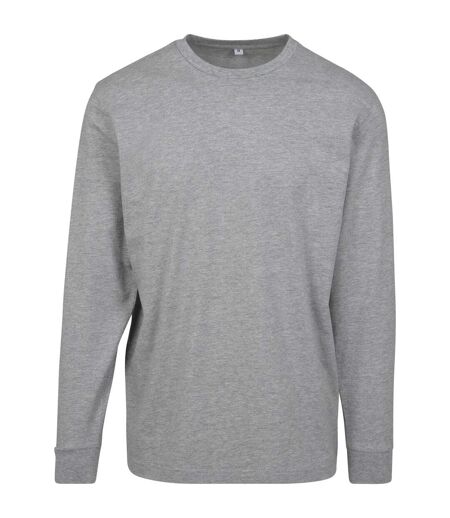 Mens long sleeve jumper grey heather Build Your Brand