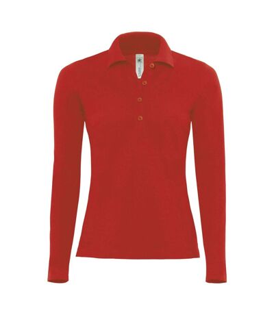Polo femme manches longues - PW456 - rouge
