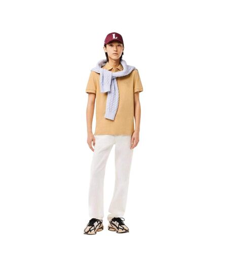 Mens Paris Stretch Polo Shirt Beige Lacoste