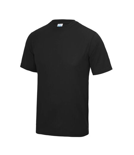 Just Cool Mens Performance Plain T-Shirt (Jet Black)