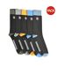 Pack Of 5  Mens Contrast Socks  Black Multicoloured Lambretta-1