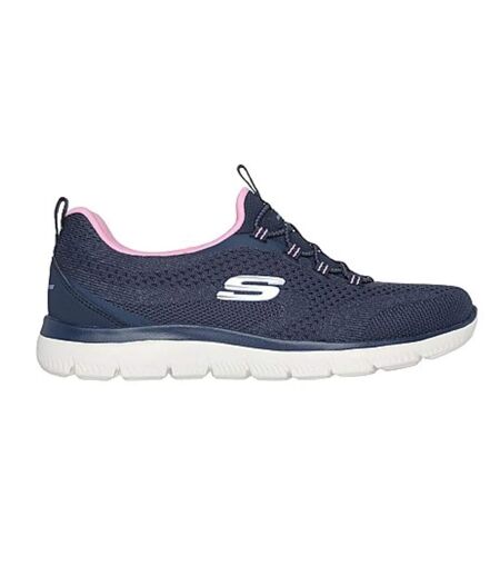 Womens/ladies summit geometric trainers navy/pink Skechers