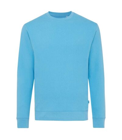 Unisex adult zion recycled cotton crew neck sweatshirt tranquil blue Iqoniq