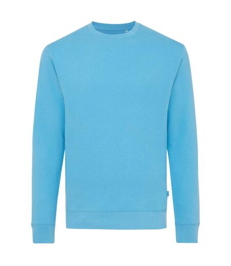 Unisex adult zion recycled cotton crew neck sweatshirt tranquil blue Iqoniq