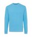 Unisex adult zion recycled cotton crew neck sweatshirt tranquil blue Iqoniq-1