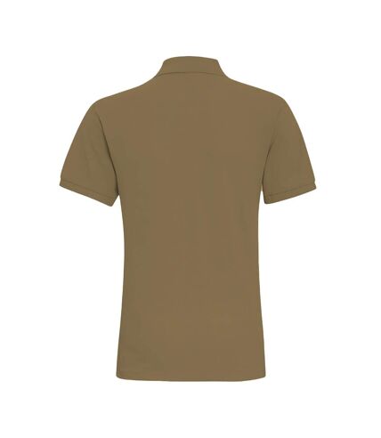 Asquith & Fox Mens Plain Short Sleeve Polo Shirt (Khaki)