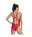 Womens/ladies Triple Stripe One Piece Swimsuit Ruby Red Adidas-3