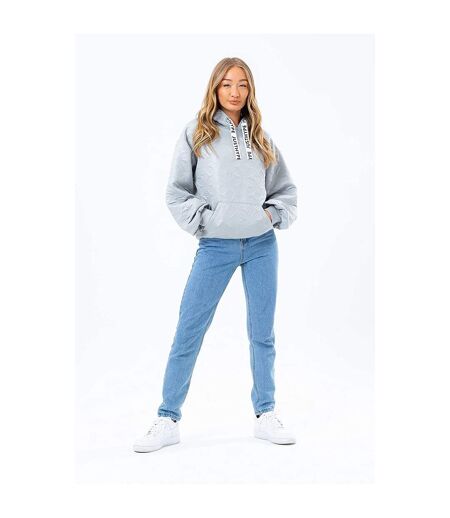 Hype Womens/Ladies Quilted Draped Sleeve Pullover Hoodie (Gray) - UTHY5369