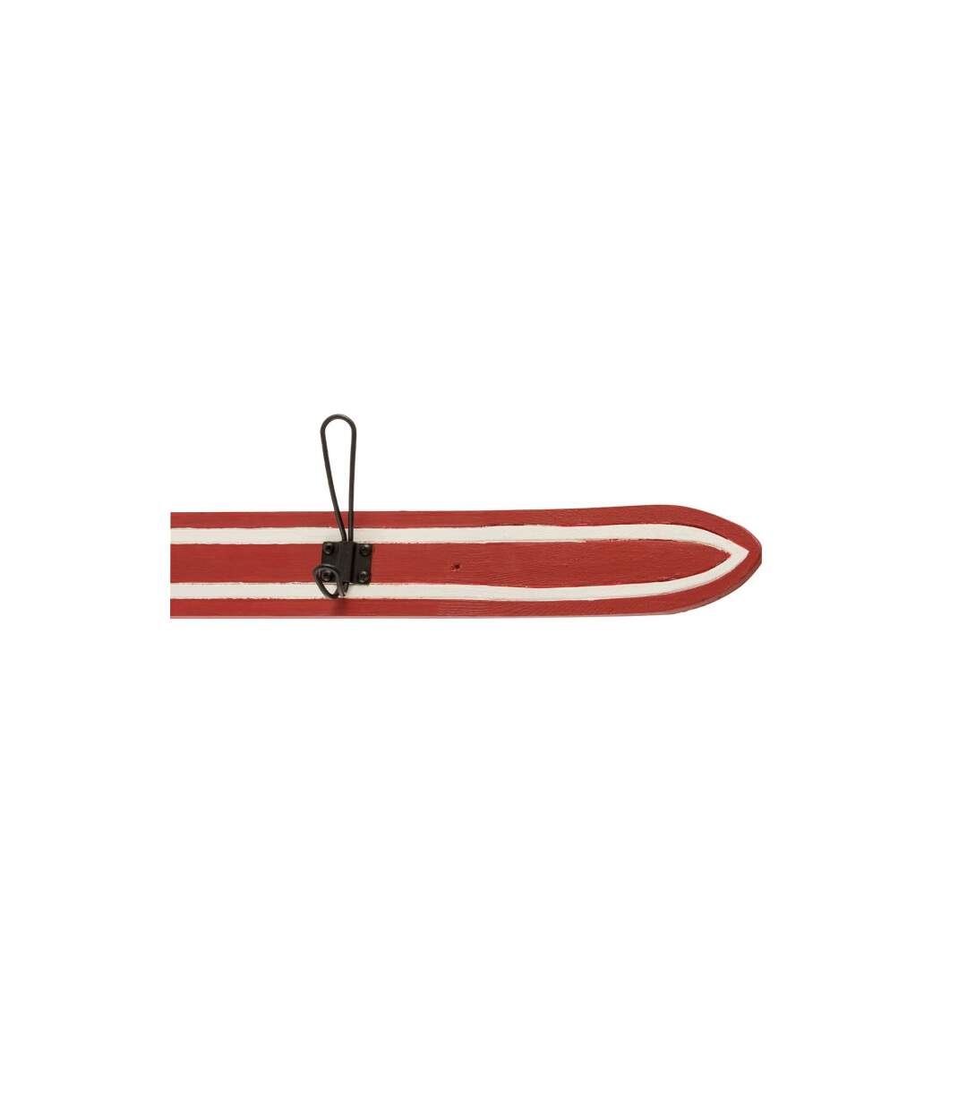 Patère Murale en Bois Ski 170cm Rouge-2