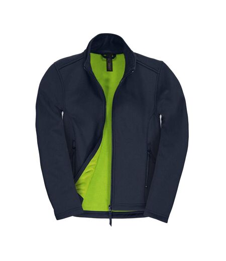 Veste Softshell Femme Bleu Marine Vert Néon B&C