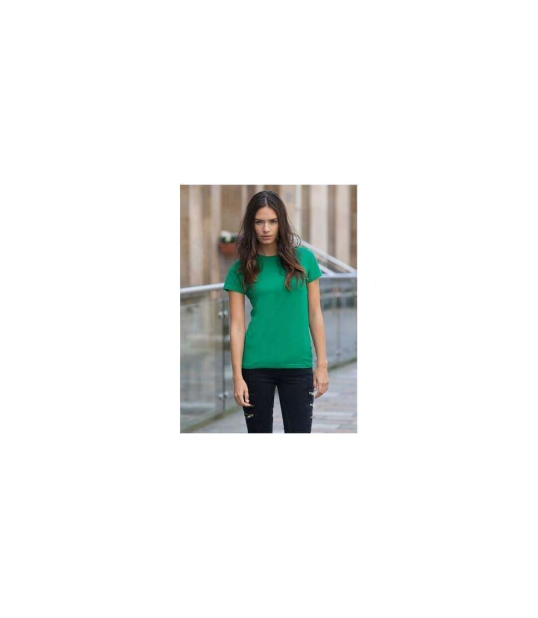 Feel good t-shirt étirable à manches courtes femme vert Skinni Fit