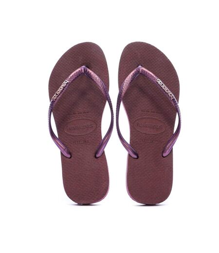 Tongs violet femme havaianas slim logo infradito