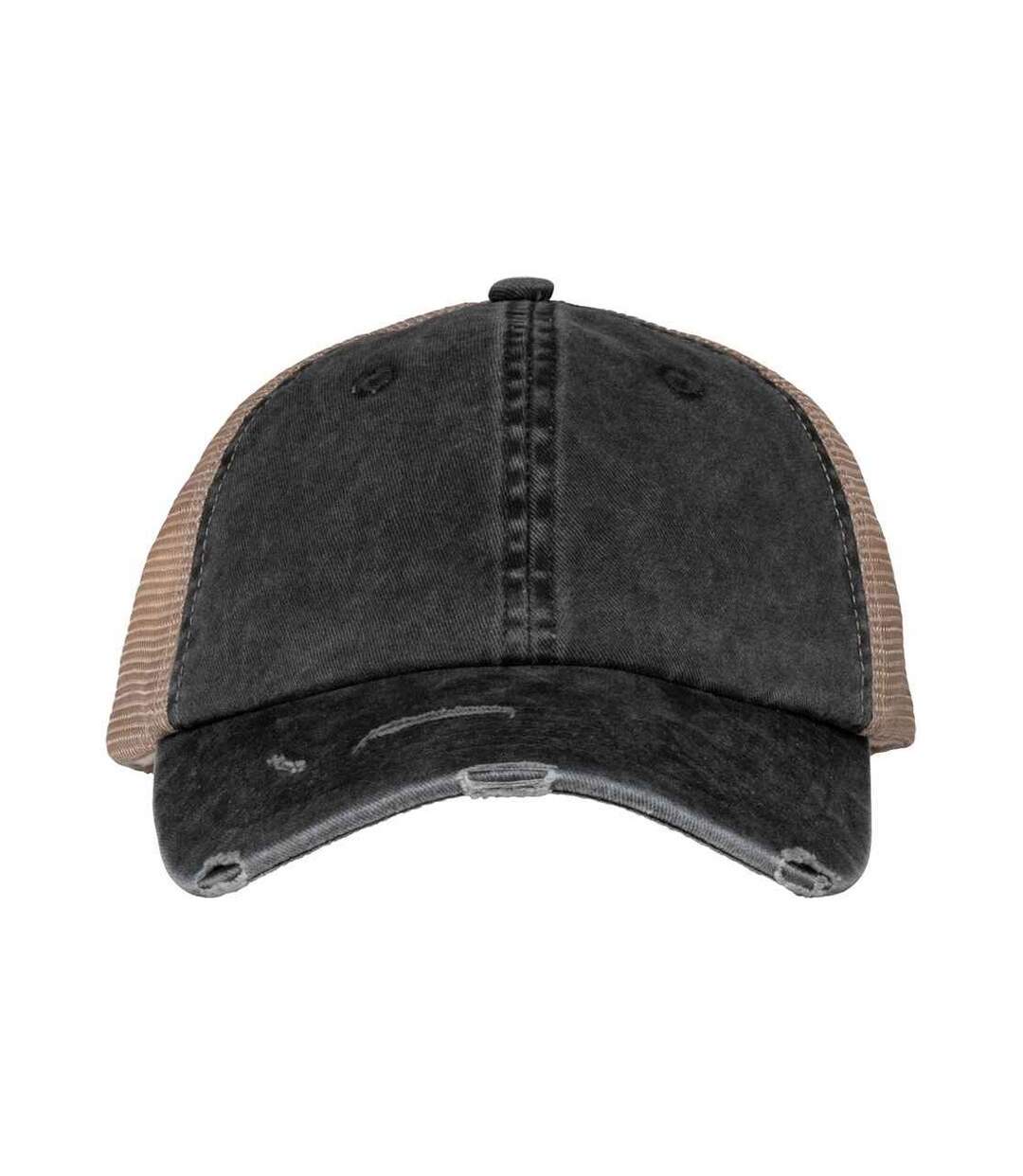 Unisex adult destroy washed trucker cap black/beige Native Spirit-1