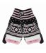 Ladies Warm Fairisle Patterned Thermal Fingerless Converter Gloves-1