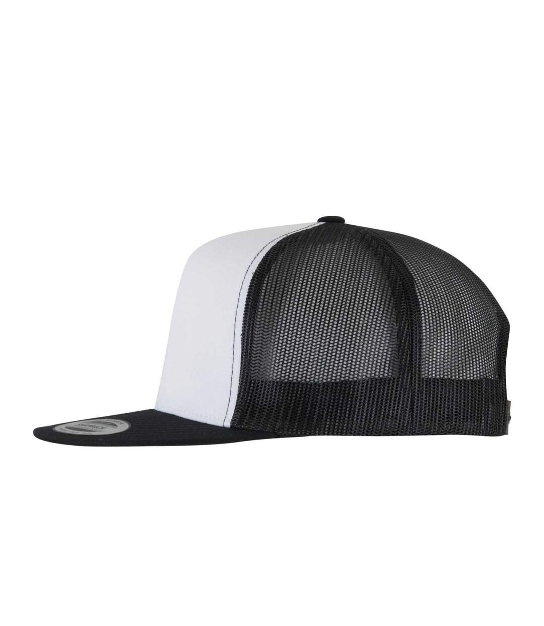 Casquette Trucker Motif/style Uni Classic Adulte Noir Blanc Flexfit-3