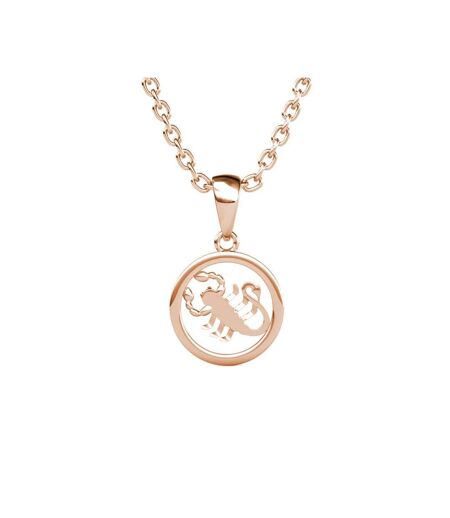 Pendentifs Zodiaque Scorpion - Or Rosé et Cristal